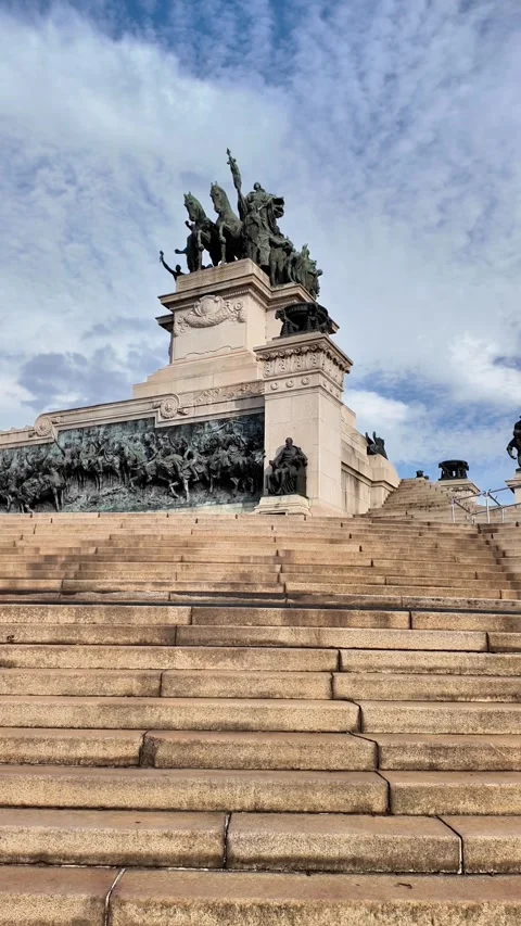 Close-up of Bronze Reliefs at Independence Monument, Sao Paulo Stockbeeldmateriaal 334947278