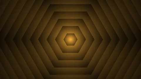 A close up of a brown and gold patterned background with a hexagonal shape Stock Illustration