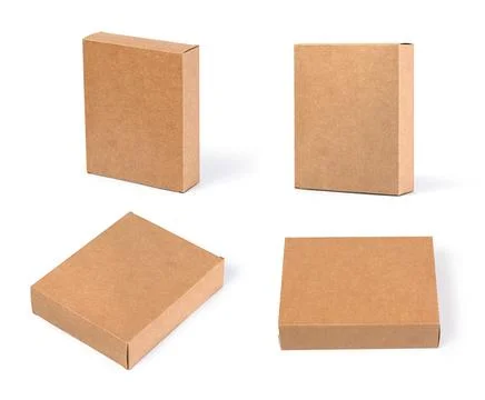 Close up of a Brown box on white background Stock Photos