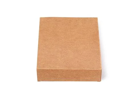 Close up of a Brown box on white Stock Photos