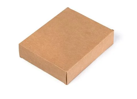 Close up of a Brown box on white Stock Photos