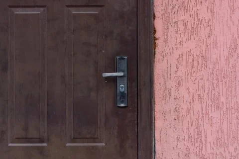 Close up of Brown front door Stock Photos