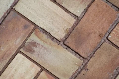 Close up of brown herringbone tile Stock Photos
