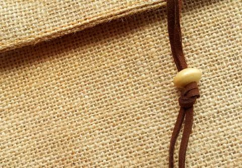 Close up of brown sackcloth texture for background Stock Photos
