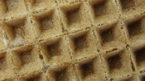 Close up brown waffle texture 4k Macro detail Stock Footage 155269261