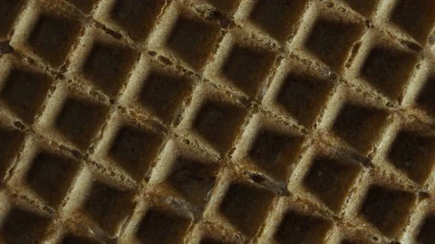 Close up brown waffle texture 4k Macro detail Stock Footage 155269337