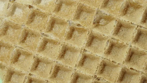 Close up brown waffle texture 4k Macro detail Stock Footage 155332651