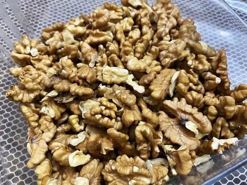 Close up of Brown walnut kernel 스톡 사진