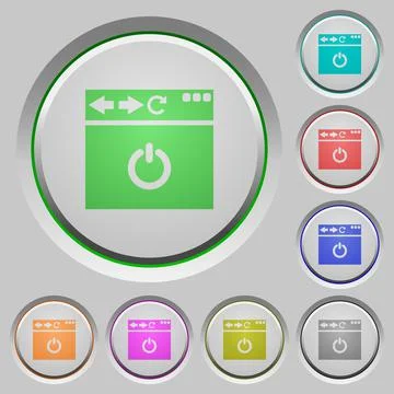 Close browser page push buttons Illustrazione stock