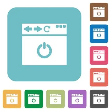 Close browser page rounded square flat icons Illustrazione stock