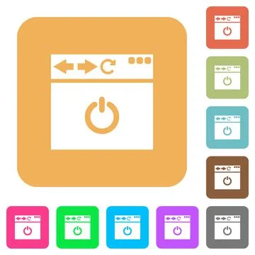 Close browser page rounded square flat icons 스톡 일러스트