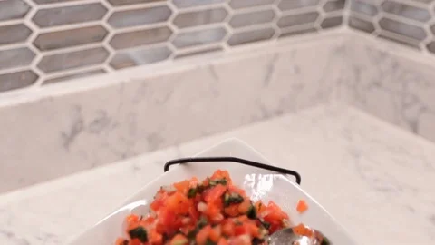 Close up of bruschetta and bread Video stock 107945227