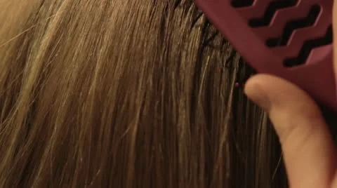 Close Up Brushing Hair Stock Footage 10772169