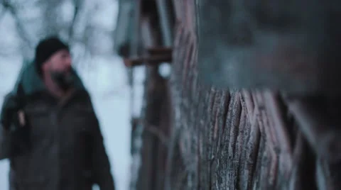 Close up brutal man with shotgun Stock Footage 67216862