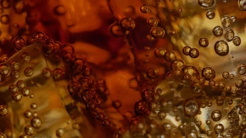 Close up bubble cola glass drink Stock Footage 122266184