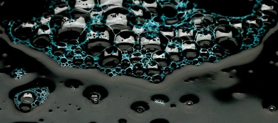 Close up of bubbles and their reflections Foto stock