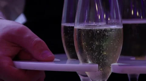Close Up Bubbles In Champagne Glass Vídeo Stock 53870855