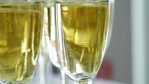 Close-up of bubbles rising in sparkling wine Stock Footage 303835040