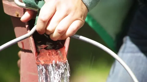 Close up of Bucket Filling Stock Footage 50142270
