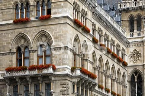Close Up Of Building In Vienna Medium Telephoto Lenses Stock Photos