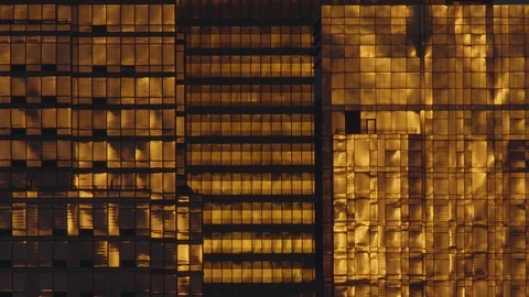 Close Up of Building Windows on Skyscrapers Stock Footage 95206975