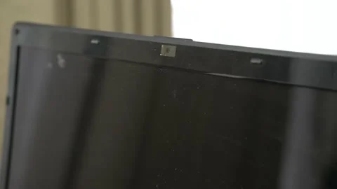 Close-up of built-in laptop camera Video stock 163863226