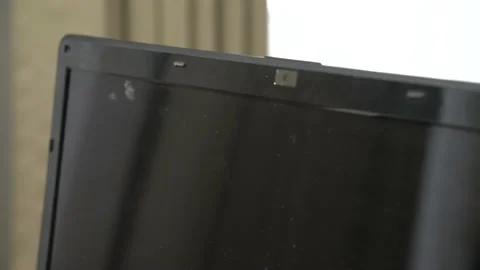 Close-up of built-in laptop camera Video stock 163863227