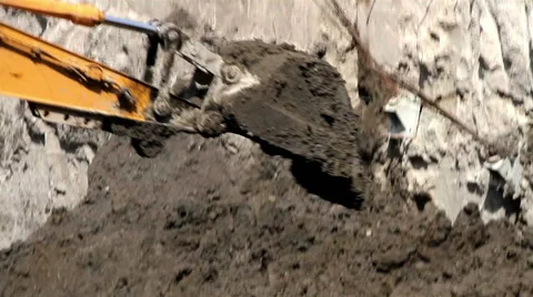 Close up Bulldozer digging on the ground. Stock Footage 41058937