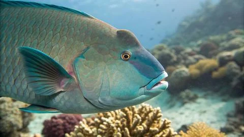 Close up of bumphead parrotfish Fotos Stock
