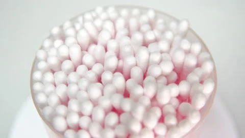 Close-up a bunch of cotton buds Stock Footage 149274346