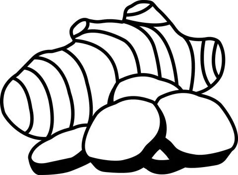 Close up of a bunch of ginger root slices Stock Illustration