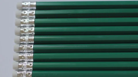 Close Up Of Bunch Of Identical Graphite Pencils Stock Footage 109553825