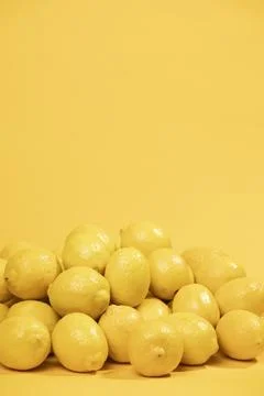 Close up bunch lemons with copy space Stock Photos