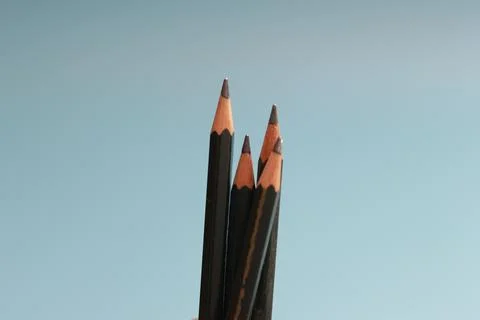 A close up of a bunch of pencils Stock Photos
