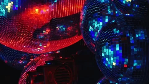 A close up of a bunch of purple disco balls Stock Footage 276083880