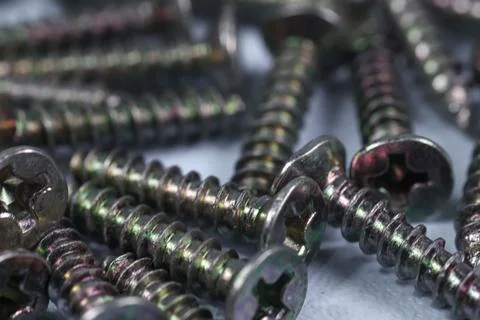 Close up of a bunch of screws Stock Photos