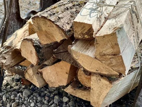 Close-up of a bundle of firewood Stock Photos