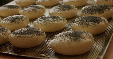 Close-up of buns making at a bakery 4K. Stock Footage 221564739