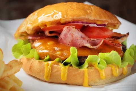 Close-up of a burger Foto stock