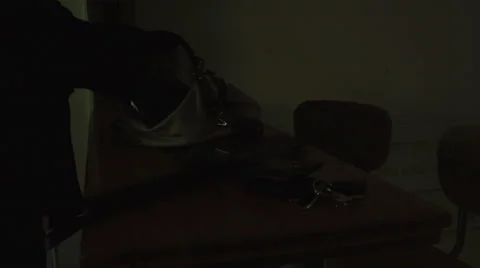 Close up of burglar in dark room Stock Footage 44103258