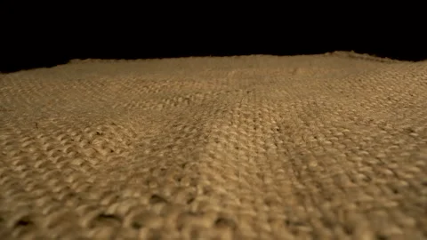 Close Up of Burlap Fabric Texture Stock Footage 279367635