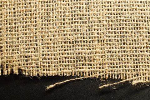 Close-up of burlap texture symbolizing natural fiber manufacturing 스톡 사진