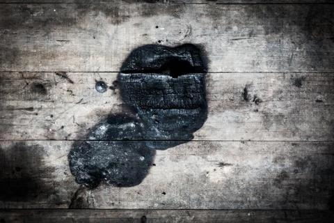 Close up of burn log Stock Photos