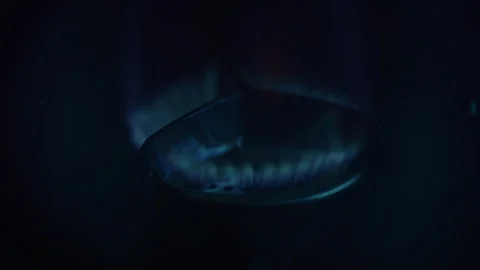 Close up of a Burner Igniting Flames Stock Footage 270400137