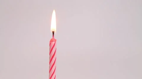 Close up of burning birthday candle. Stock Footage 132229402