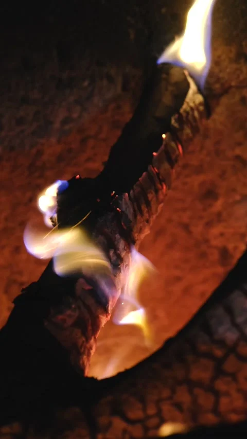 Up Close Burning Campfire 4k Stock Footage 152964537