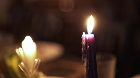 Close up of a burning candle 스톡 동영상 76718262