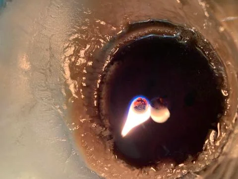 Close up of burning candle. Foto stock