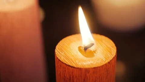 Close up of a burning candles flame Stock Footage 103671988