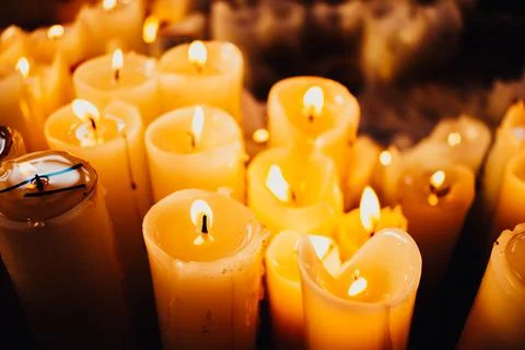 Close up of burning candles Fotos de archivo